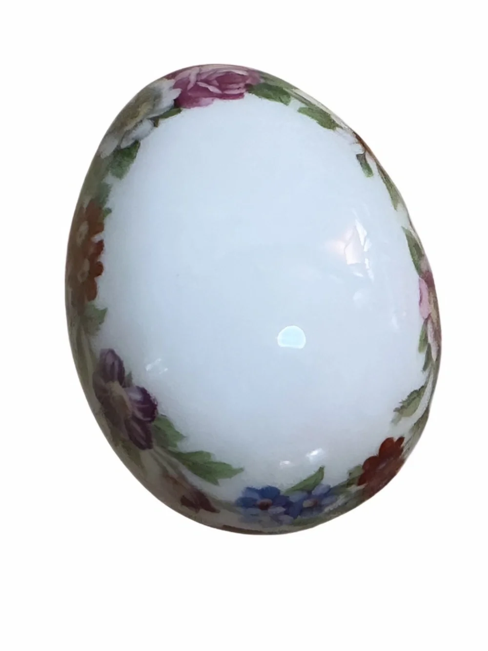 Rochard Limoges France Floral Porcelain Egg Trinket Box Hand Painted Collectible